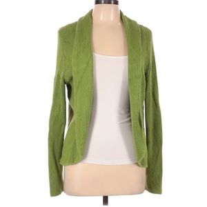 Fabulous lime green Open Front Knit Cardigan like new! Warm & classy sz L